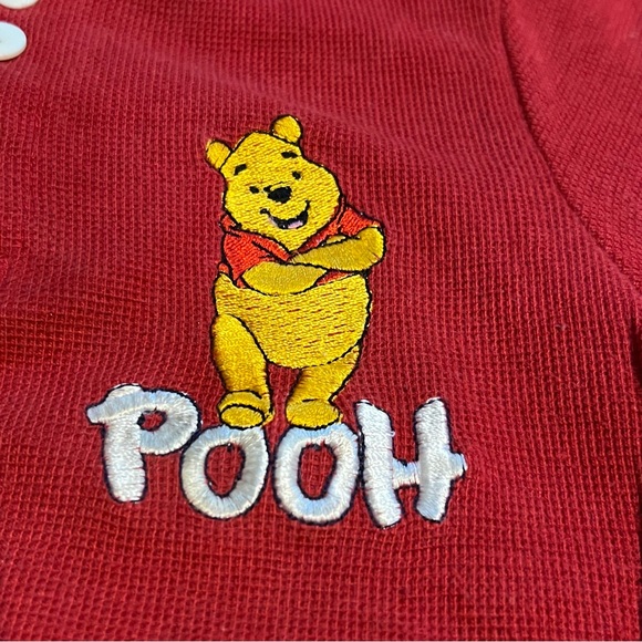 Vintage 90s Pooh Winnie The Pooh Waffle Knit One Piece Henley T Shirt 18 Months - Picture 3 of 6
